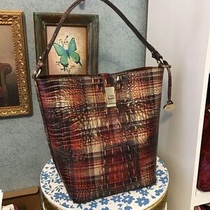 Brahmin Shira Bucket bag in Flannel plaid